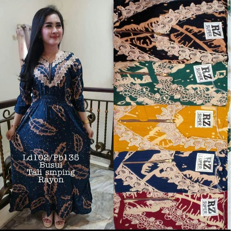 Gamis Arab Motif Daun Pinggang Karet