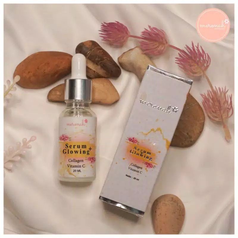 PAKET Meronah Glowing Cream 2in1 dan Serum glowing collagen vitamin c mencerahkan