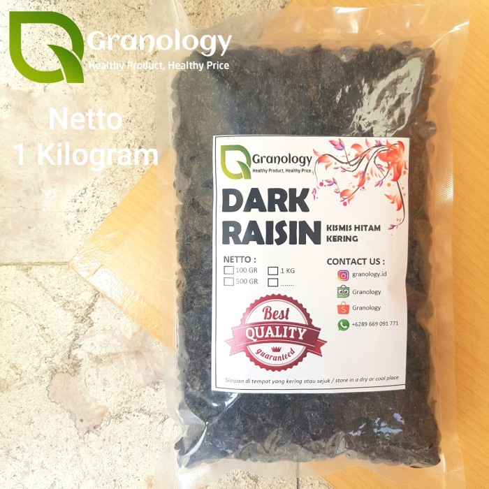 

✨COD✨ Kismis Hitam / Dark Raisin merk SunMaid (1 kilogram) by Granology