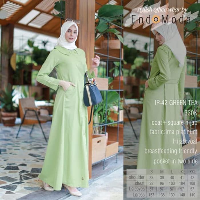 LONG COAT SET JILBAB - ENDOMODA EN-IP 42 - COAT PANJANG POLOS