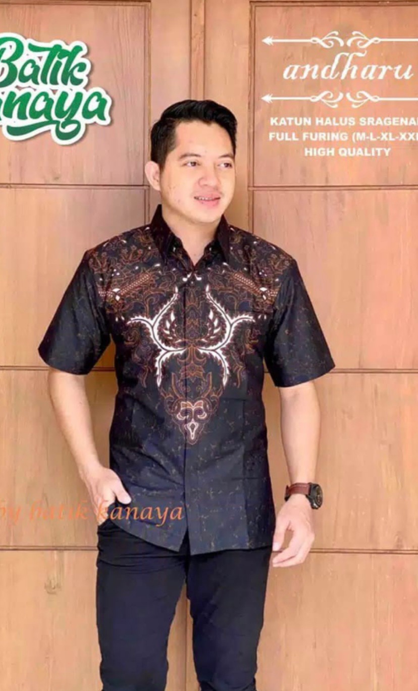 Andharu Kemeja Batik Pria Full Furing Bahan Katun Halus Sragenan