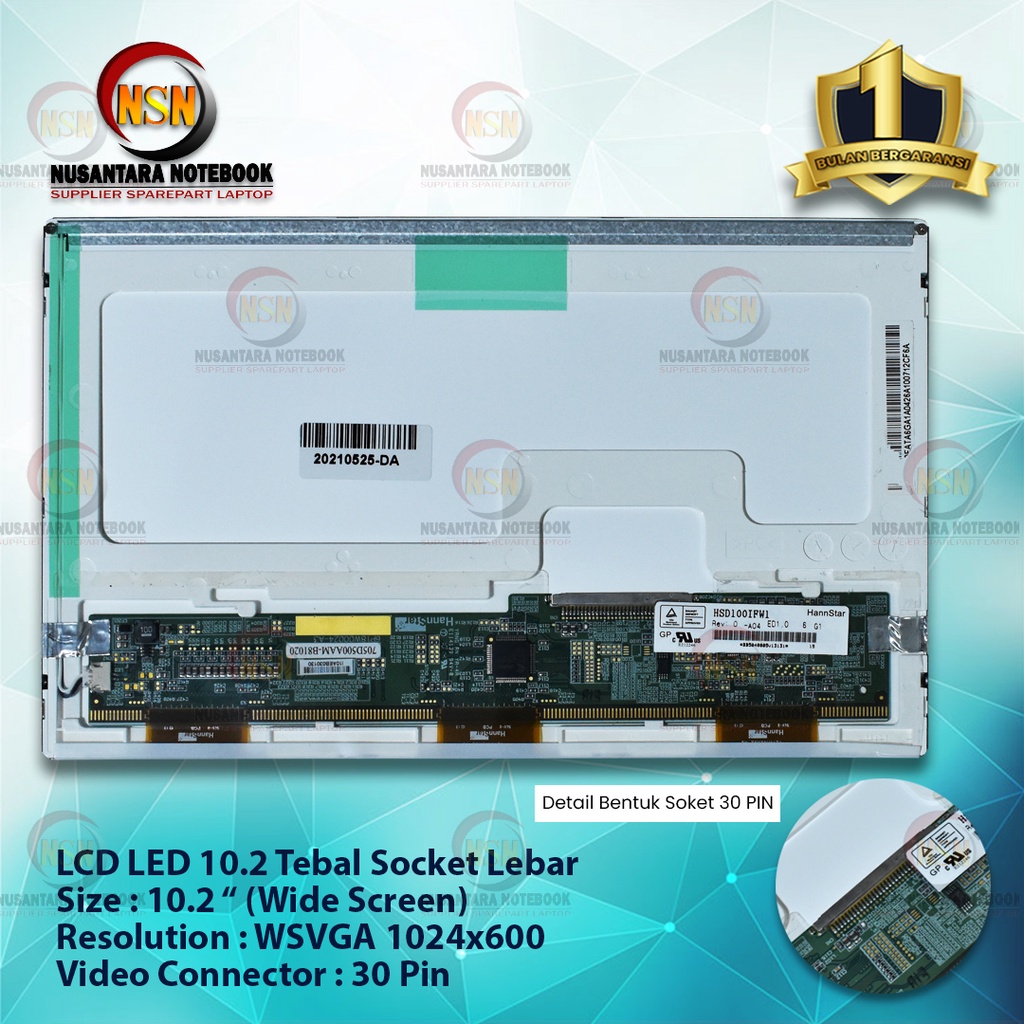 LCD LED Layar 10 Inch 10.0 10.2 Socket Lebar