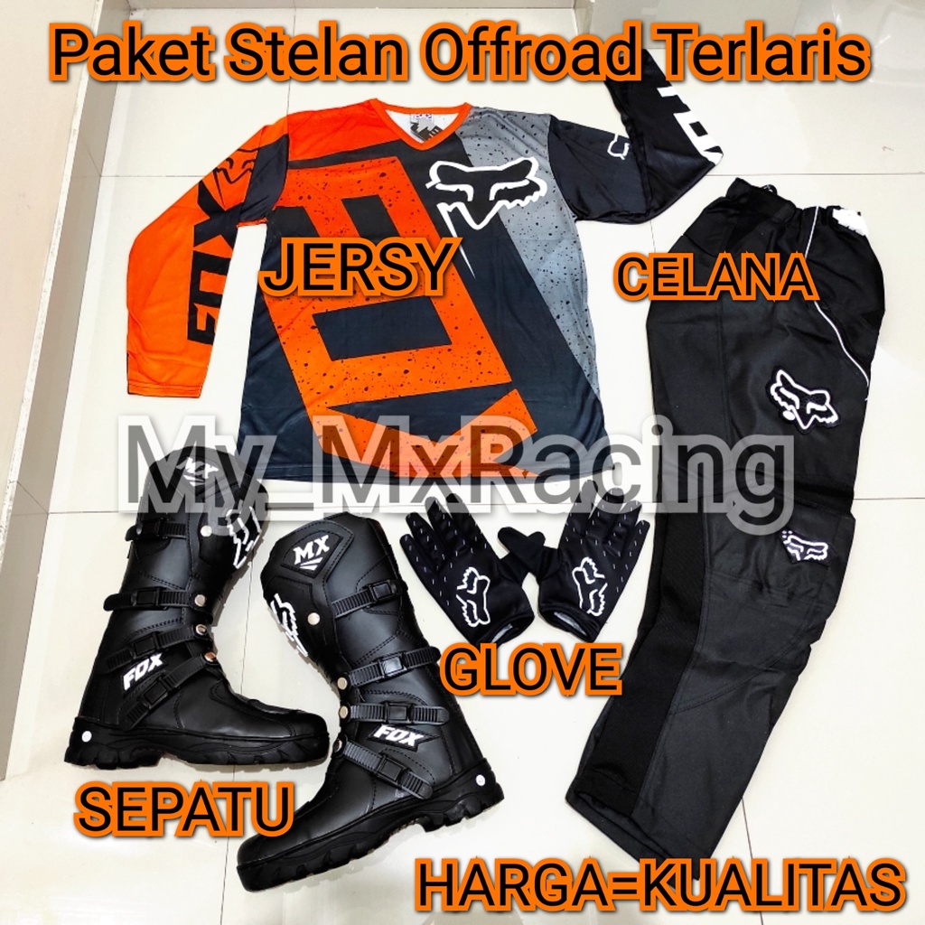 promo stelan offroad FX 09 trail cross sepatu cross jerset trail celana cross tral bonus sarung tangan