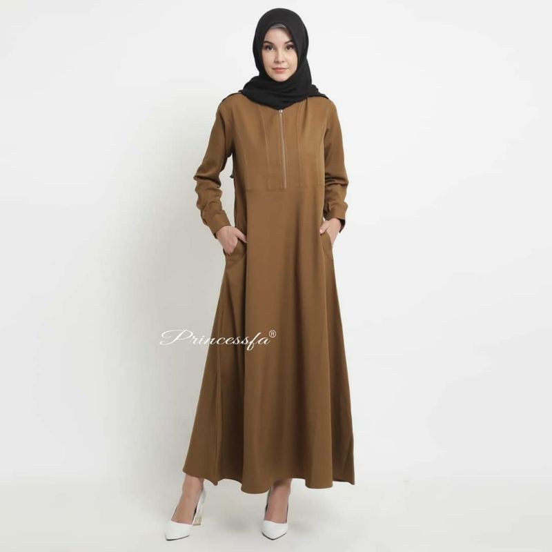 Gamis pemda /gamis hamil /gamis busui / gamis pns resleting depan