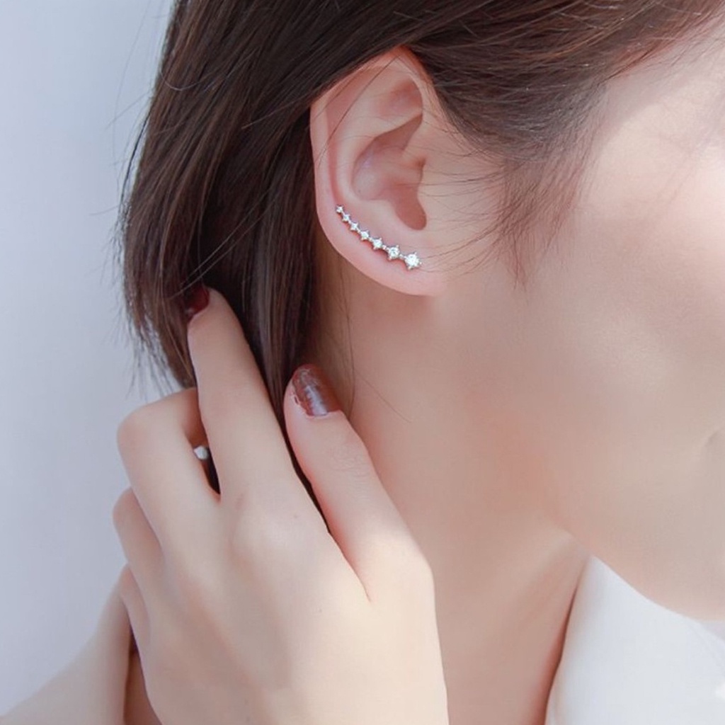 ☀ INDOLAND ☀ Anting Garis  Comet Berlian Fashion Wanita Korea Aksesoris Murah A060