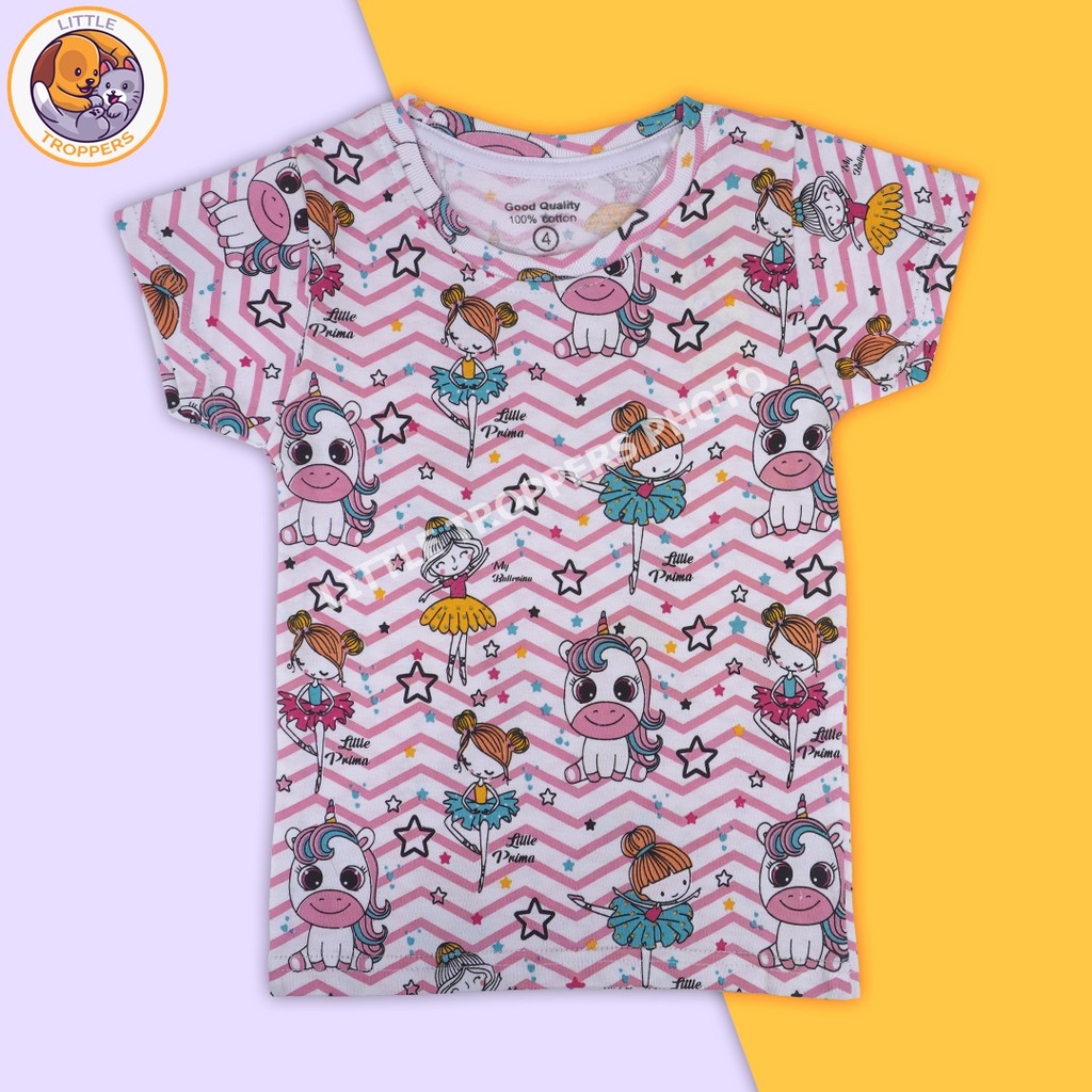 Baju Anak Perempuan Kaos Anakperempuan Lengan Pendek Fullprint Unicorn Angels Shopee Indonesia