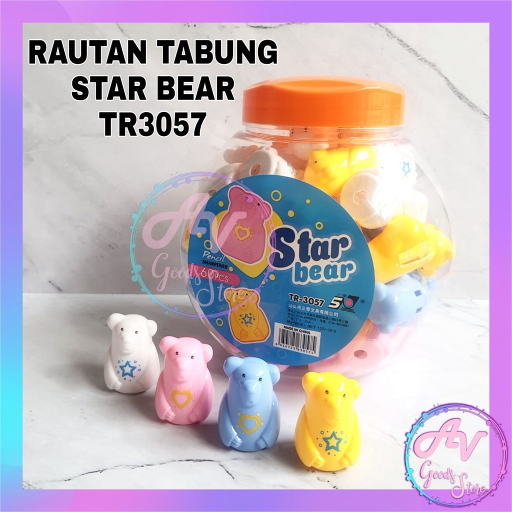 

RAUTAN / SERUTAN PENSIL LUCU / 1PCS RAUTAN TABUNG STAR BEAR BERUANG TR3057