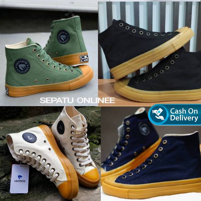 SEPATU VANTELA WHITE GUM ORIGINAL VENTELA BT 70S PUTIH 70 S BLACK ARMY