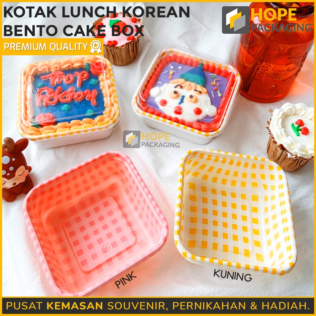 [ISI 5 pcs] Handle Kotak Dessert Box / Kotak Mika Lunch Box / Box Mika Kue / Box Cookies / Box Dessert