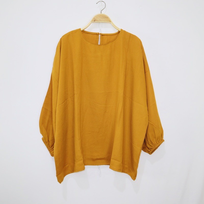 Ziva Blouse Atasan Wanita Bahan Rayon Twill Lengan Balon Karet Oversize Jumbo XXL LD 120 cm