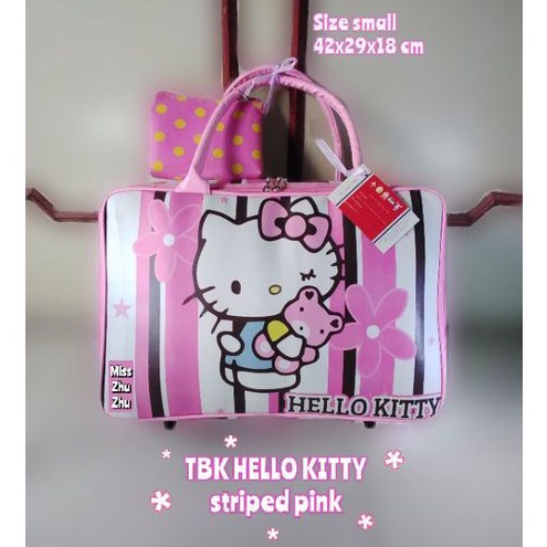 Travel Bag Koper motif anak TBK kecil_karakter Hello Kitty _ tas pakaian / berenang @ Miss Zhu Zhu