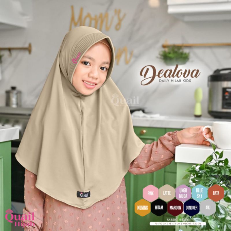 Jilbab Anak Dealova ori Quail