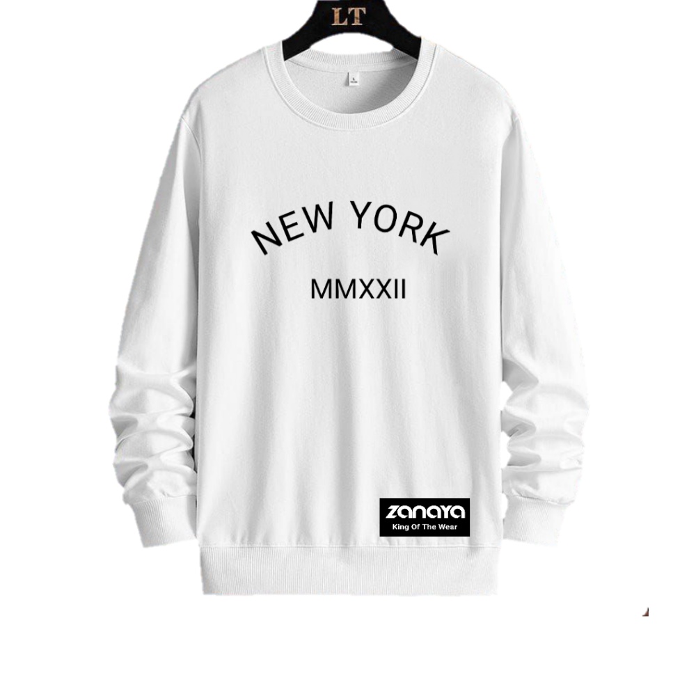 ZANAYA TERBARU Premium Sweater Crewneck NEWYORK Oversize - Sweter Hodie Pria &amp; Wanita Kekinian COD