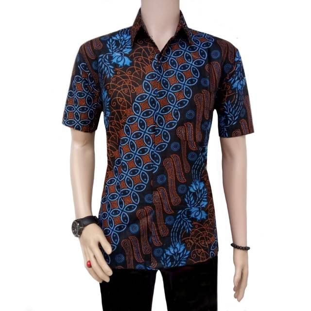 BEST SELLER COUPLE BATIk HEM DAN TUNIQ MOTIF SENO BIRU