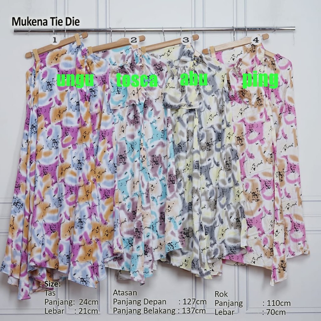 mukena amanda tie die bahan rayon size jumbo/best seller/bisa bayar ditempat/COD