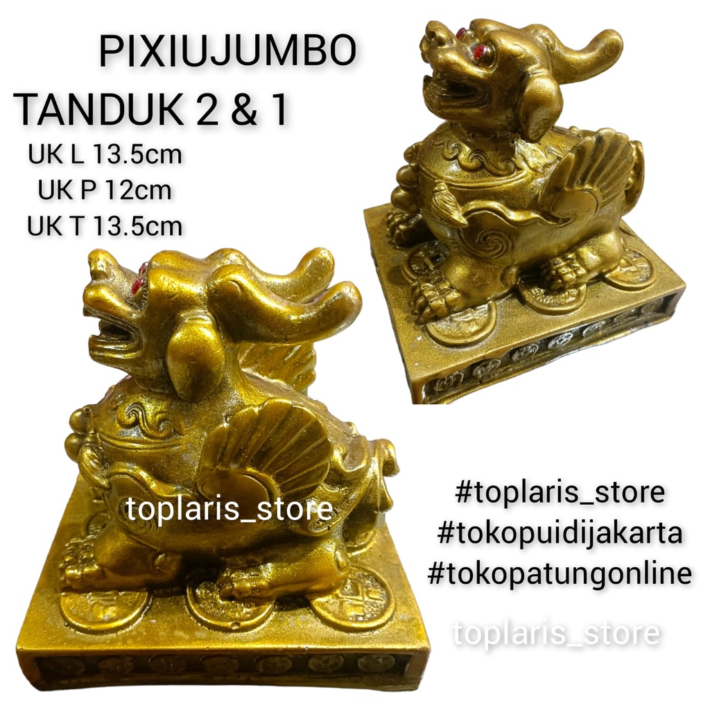 Patung Pixiu Tanduk 2 Dan Tanuk 1 Jumbo