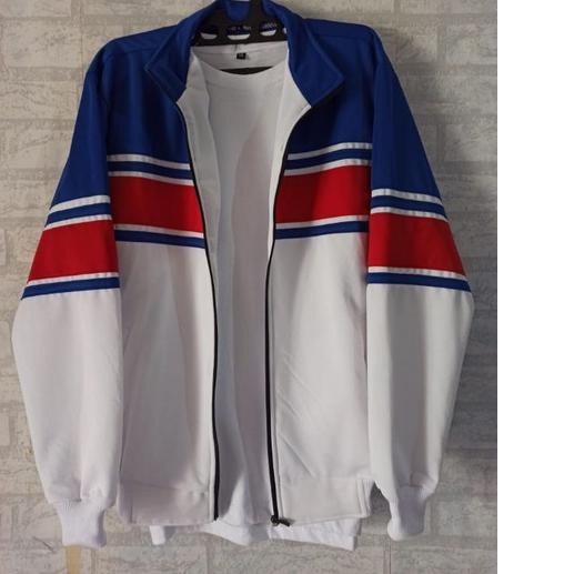 ○ jaket traktop biru/ putih Lis merah ☇