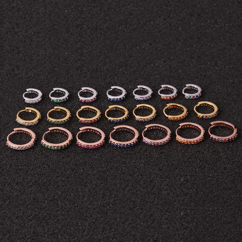 1pc Anting Tindik Telinga Bahan Surgical Steel Ukuran 6 / 8 / 10mm