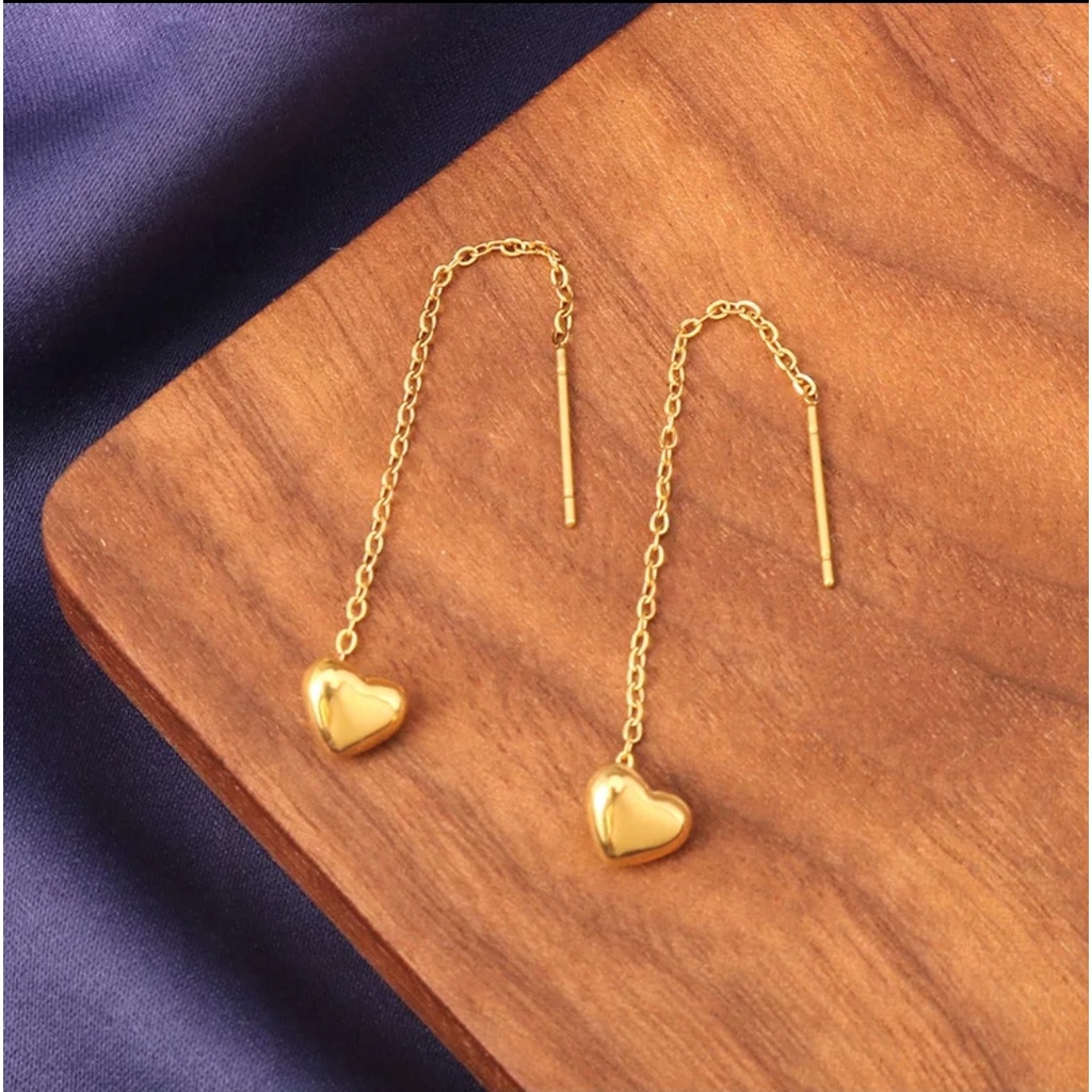 Anting Drop Titanum Model Love Warna Gold