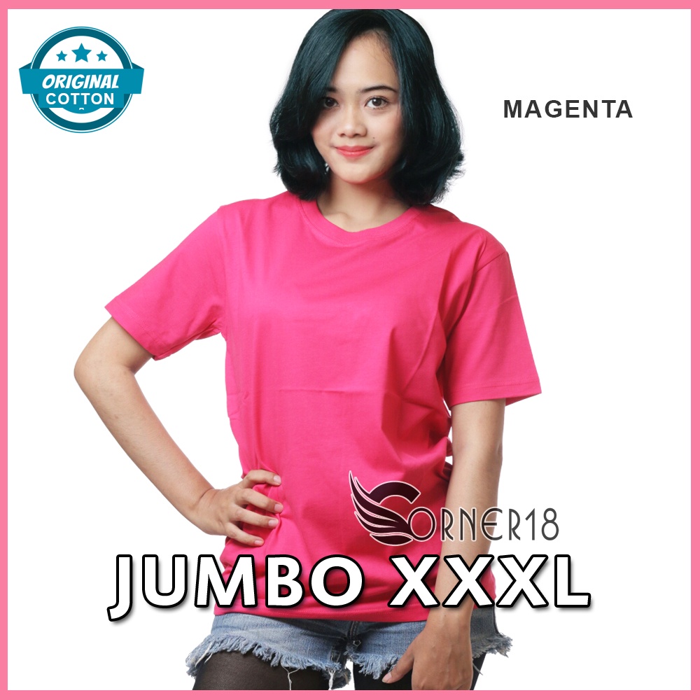 Kaos Polos Oversize Wanita Lengan Pendek Unisex Murah Magenta