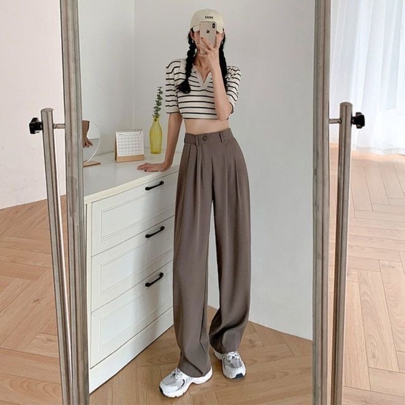 YORA LOOSE PANTS (HIGHWAIST PANTS) Loose Pants Trousers Wanita Anti Lecek - Celana Anti Kusut - Celana Kulot Wanita - Celana Kantor Wanita- Celana Formal Wanita - Celana Kerja Wanita