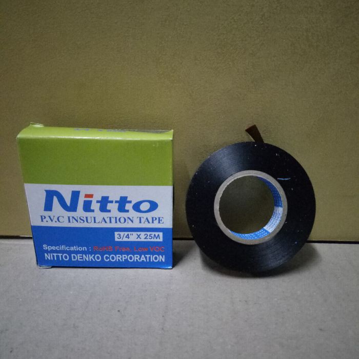 Isolasi Lisrik Nitto Hitam / PVC Insulation Tape / Isolasi kabel / isolasi murah