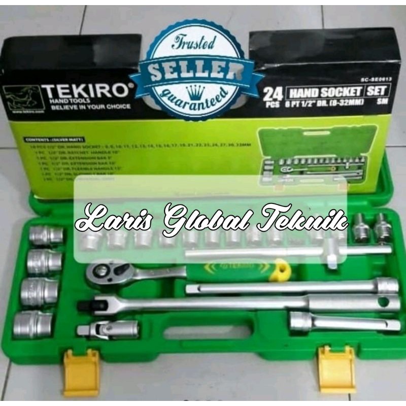Kunci Sok Set Tekiro 6PT 8-32mm/ Hand Socket Set Tekiro 12PT 8-32mm

