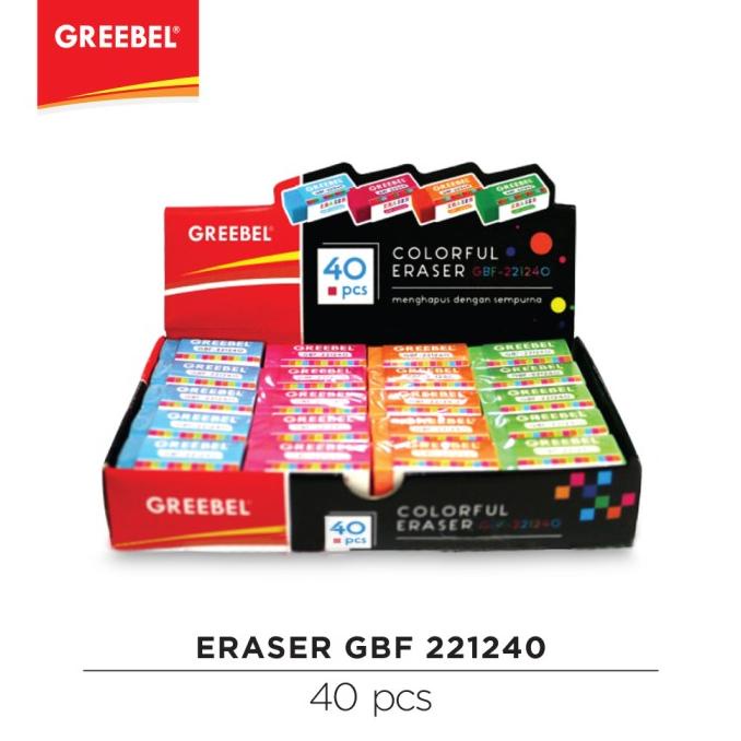 

PROMO GREEBEL Penghapus Warna Warni /Eraser Colorful GBF 221240 (box)/PULPEN GEL/PULPEN LUCU/PULPEN 1 PACK/PENSIL WARNA/PENSIL 2B/PENGHAPUS JOYKO/PENGHAPUS LUCU/RAUTAN PENSIL PUTAR/RAUTAN ELEKTRIK/SPIDOL WARNA/SPIDOL PERMANEN/SPIDOL WHITEBOARD/CORRECTION