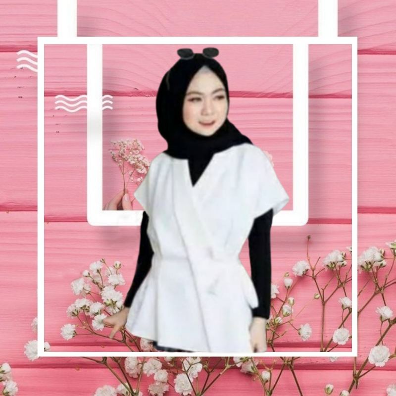 Atasan Blouse Wanita Dewasa Fit XL Bahan Moscrepe Terbaru 2023 Kekinian Murah Atasan Baju Outer Kia