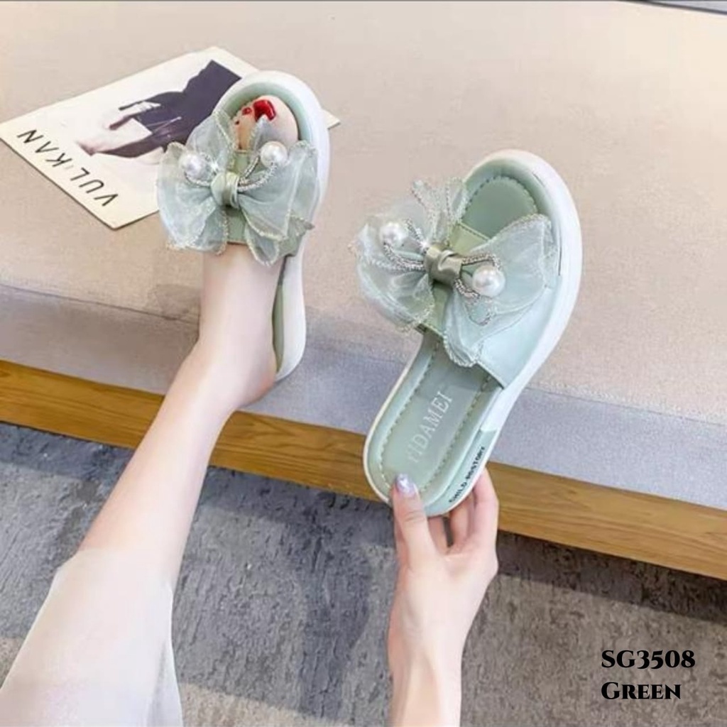 PRF Sandal Ribbon Mutiara Fashion Korea  SG3506