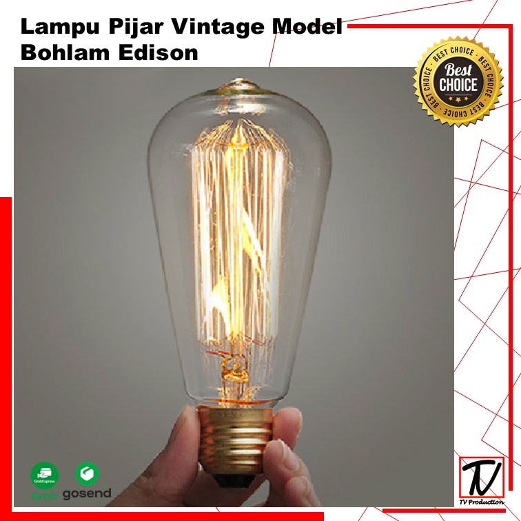 Lampu Pijar Vintage Model Bohlam Edison 40W 60W - Wram White