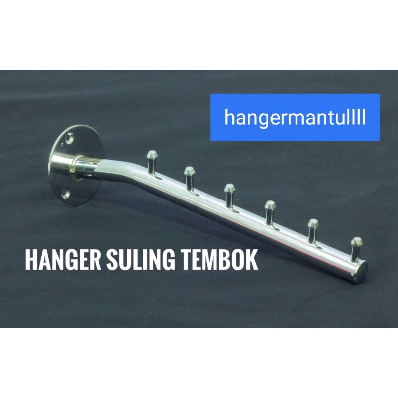 Hanger suling 6titik tekuk tembok/Gantungan Baju