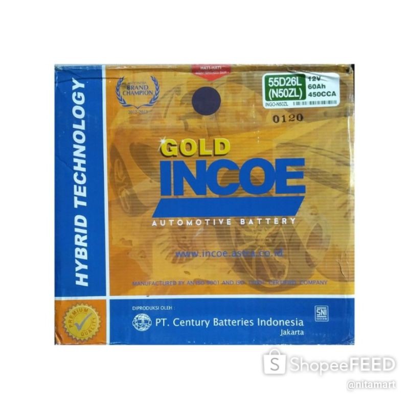 Accu / Aki Incoe Gold N50ZL - 55D26L