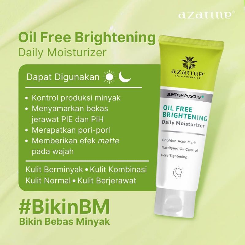 ✨ AKU MURAH ✨ Azarine Blemish Rescue Oil Free Brightening Daily Moisturizer 40ml BPOM