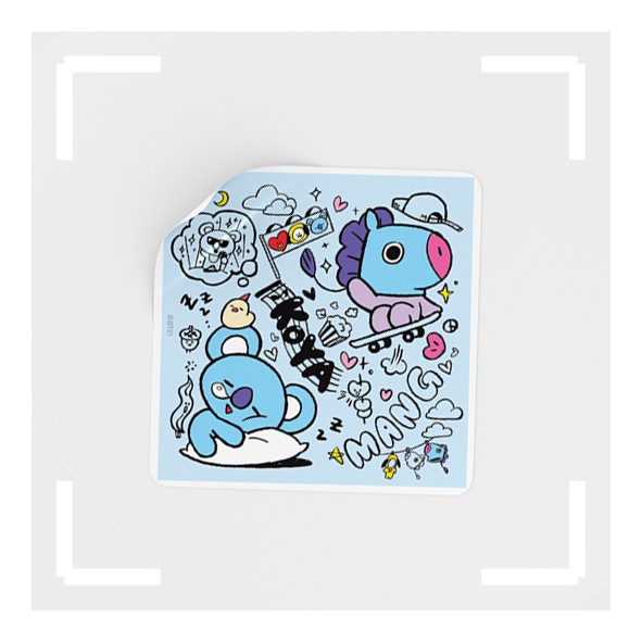 

Sticker Kotak BT21 | BTS | Army | KPOP | Die Cut | Stiker | Square