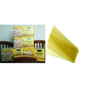 

Gelatine Sheet Halal 1kg / Gelatine Lembaran 300 lembar