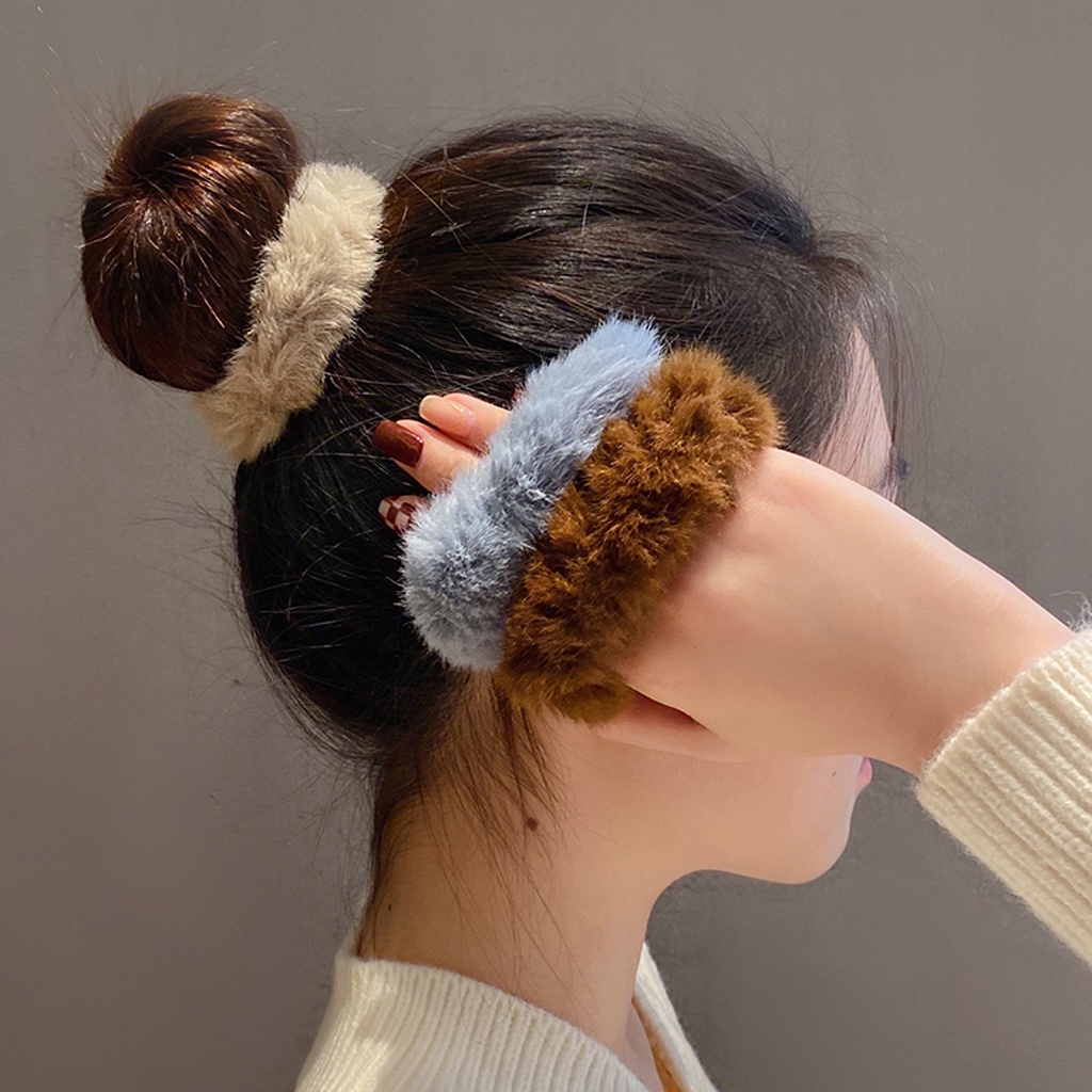 MurmerOfficial Ikat Rambut Scrunchie Ikat Rambut Korea Scrunchie Ikat Rambut Anak Rabbit Hair Bulu Halus Hair Band Scrunchie Korea Aesthetic R691