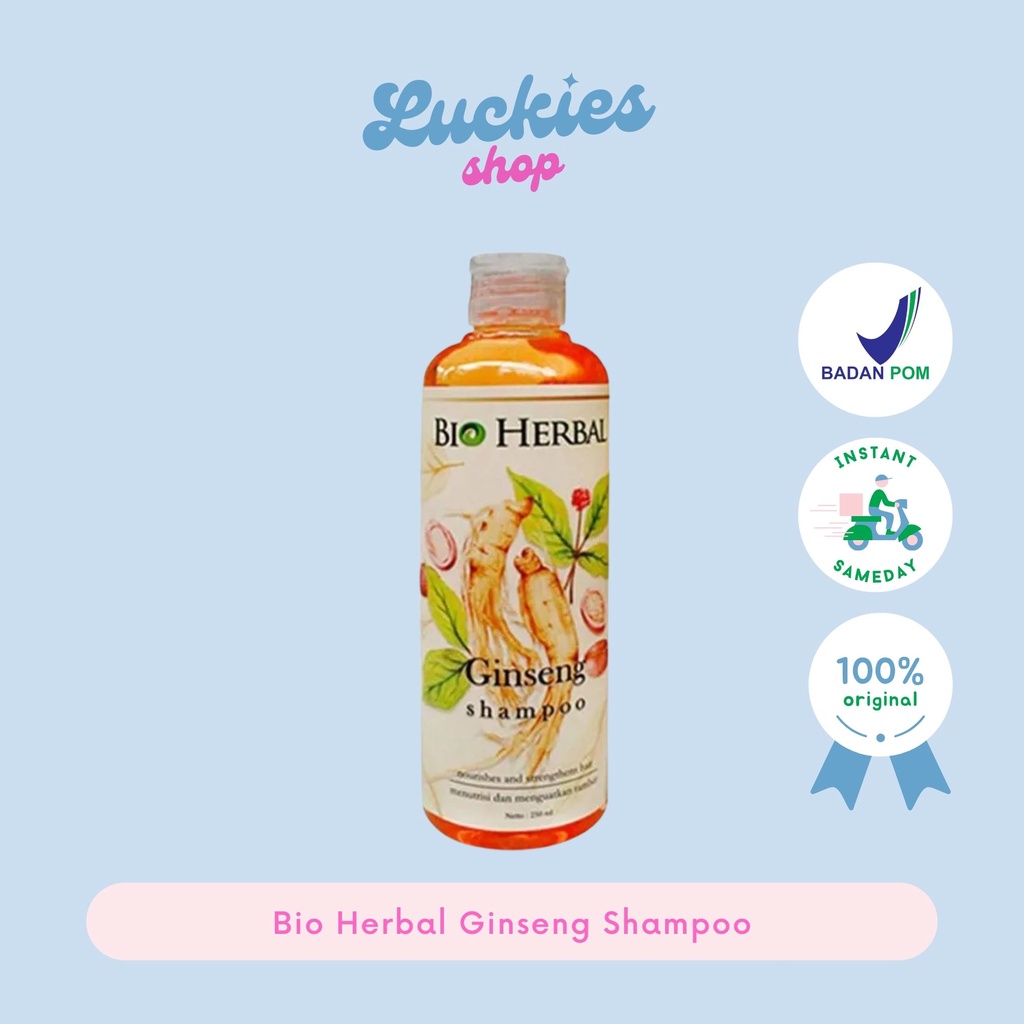 BPOM Bio Herbal Ginseng Shampoo Shampo Sampo BioHerbal Penebal Anti Rontok Memperkuat Akar Rambut