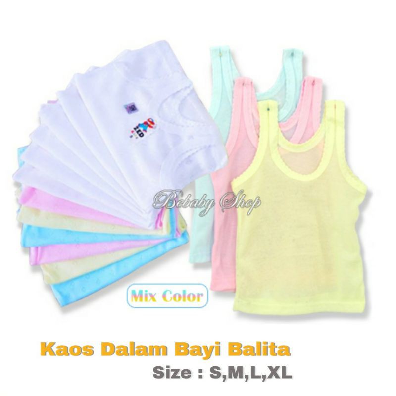 1pcs Kaos Dalam Bayi Balita Size S M L XL