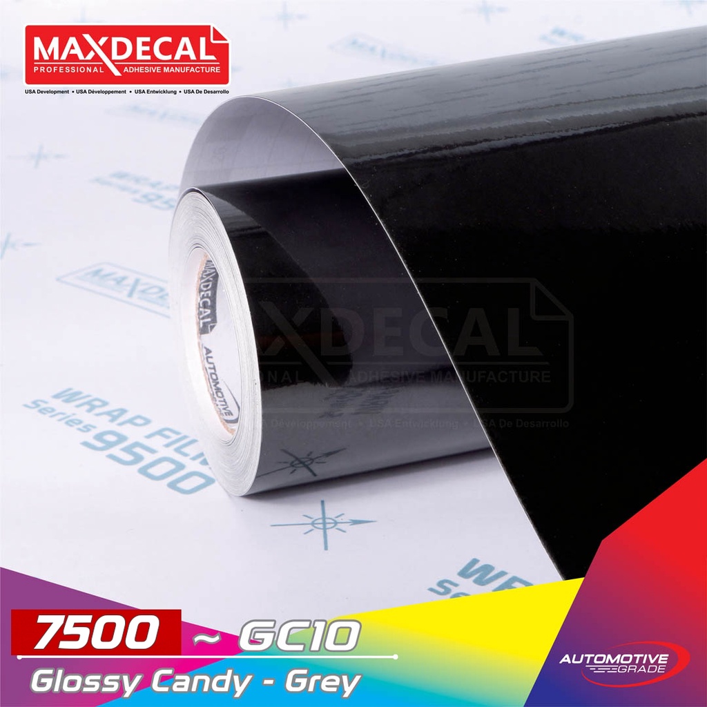 MAXDECAL 7500 - GC10 Grey Glossy Candy Premium Wrap [METERAN]