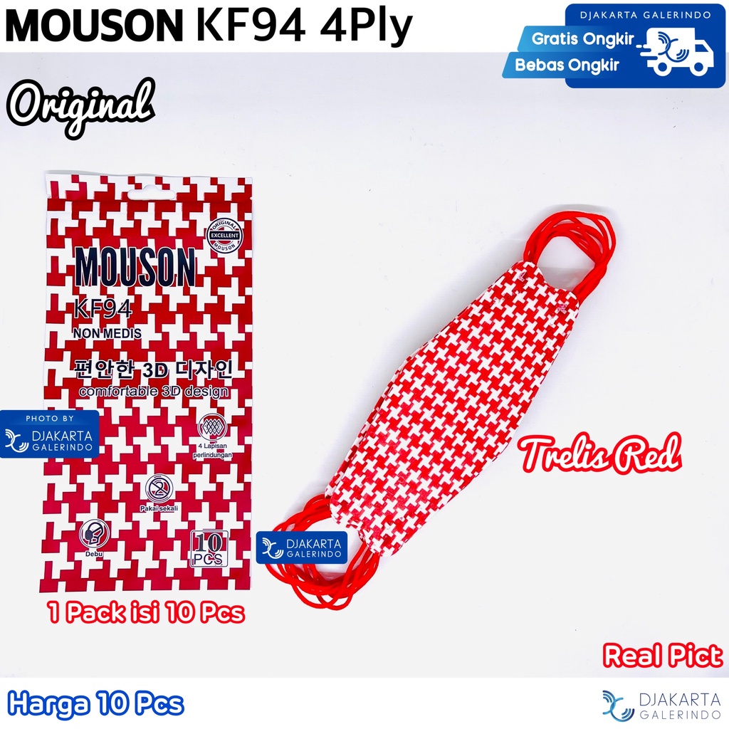 Masker KF94 MOUSON 4Ply Motif Original isi 10Pcs