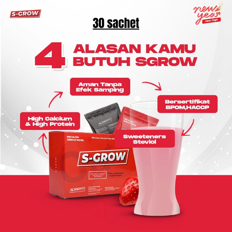

S-GROW Peninggi Badan Terbaik Untuk Anak/Dewasa High Calcium/High Protein Sudah Terbukti Ampuh 100% Original Produk ( Free Skipping)