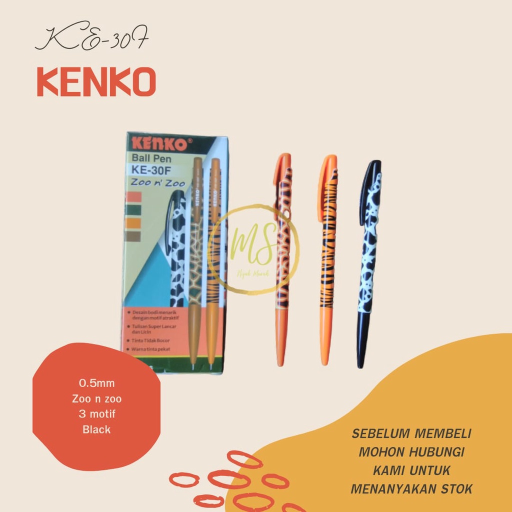

Bolpoin Hitam Pulpen Hitam Pena Hitam BALL PEN KENKO KE-30F ZOO RI ZOO TEBAL 0.5MM TINTA BLACK