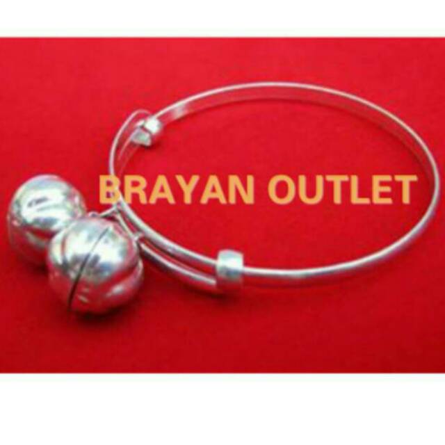 Gelang Kaki/Tangan Perak Bayi model Bulat Kerincing