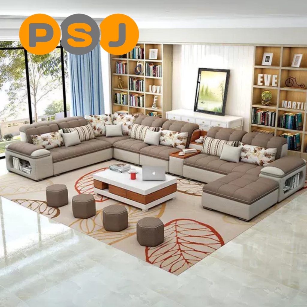 Sofa Mewah Sofa Leter U Sofa Ruang Tamu Sofa Custom Bahan Kulit