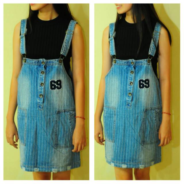 Rok gantung jeans 8-11 tahun