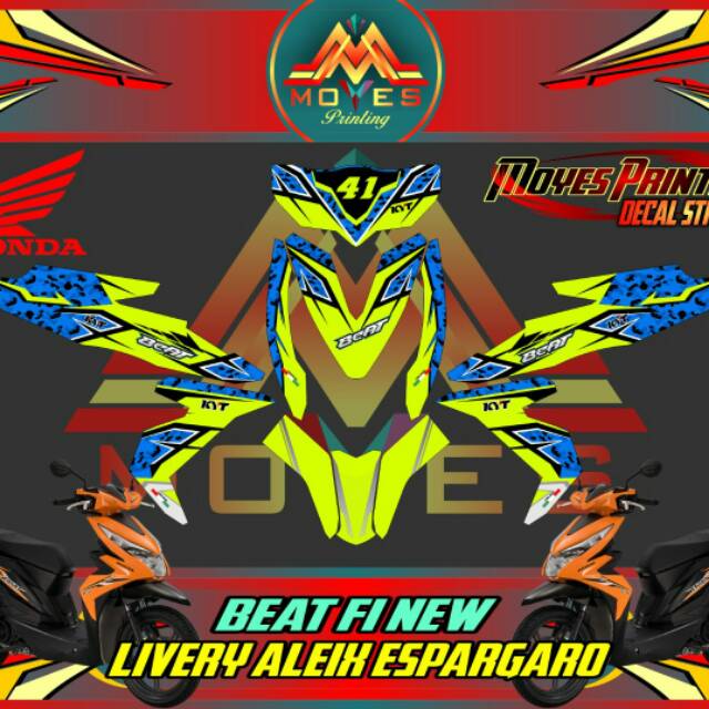 Decal Sticker Motor Beat New fulbody Sticker Honda Beat FI Livery Aleix Espargard