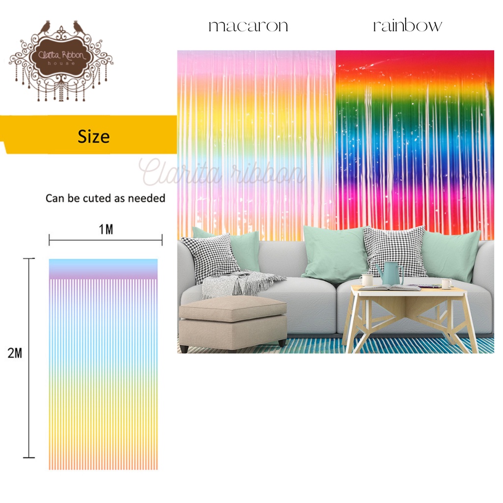 Curtain foil / tirai foil import /rumbai foil/tirai backdrop