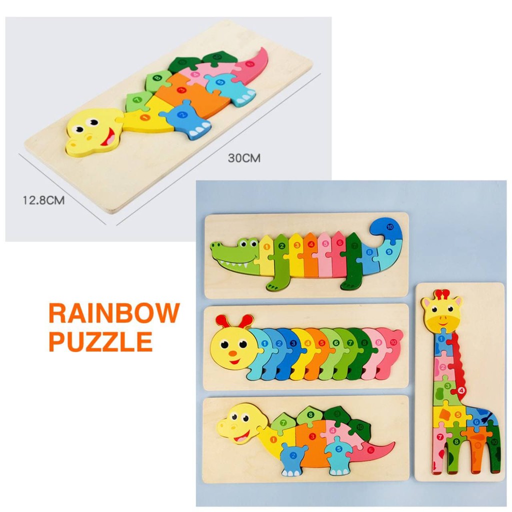 Mainan Edukasi Anak Basic Shape Kayu Balok Geometri Puzzle 3D Montessori Sensory Xylophone Jam Angka-4