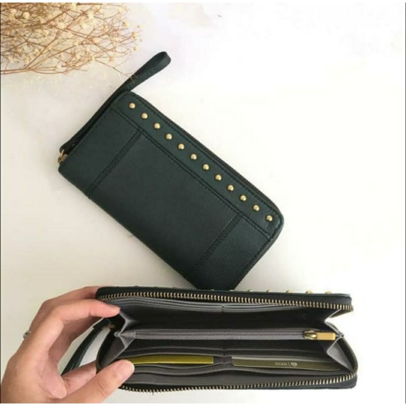 Dompet Fossil Jori RFID Zip Clutch Spruce